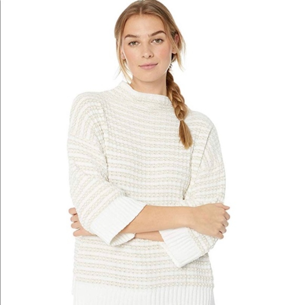 Women's Ruby Rd. Vanilla & Gold Shimmer 3/4 Sleeve